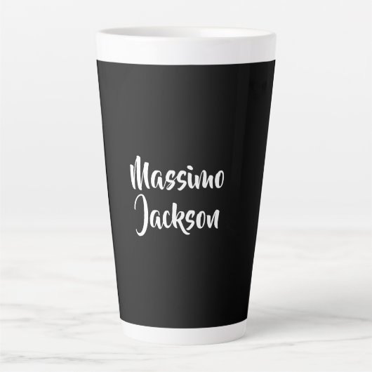Professioneel Minimalistisch Aanpasbare Naam Latte Mok (Voorkant)