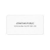 Professioneel minimalistisch adres Sjabloon Etiket (Voorkant)