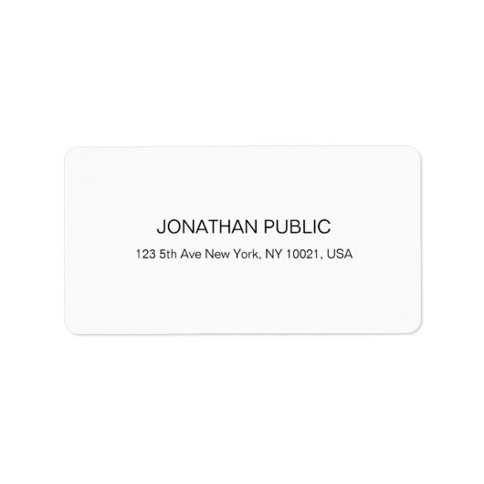 Professioneel minimalistisch adres Sjabloon Etiket (Voorkant)