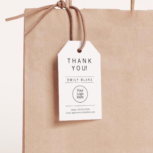 Professioneel Minimalistisch Bedrijfs Hangtag Cadeaulabel