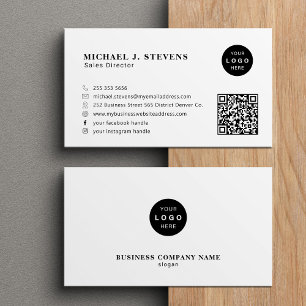 Professioneel minimalistisch bedrijfslogo QR-code  Visitekaartje