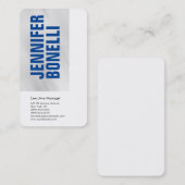 Professioneel minimalistisch blauw grijs wit visitekaartje (Voorkant / Achterkant)