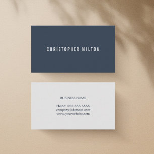 Professioneel minimalistisch blauw lichtgrijs cons visitekaartje
