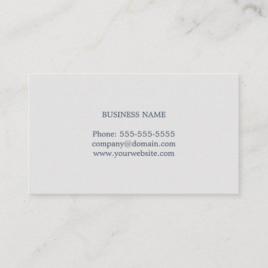 Professioneel minimalistisch blauw lichtgrijs cons visitekaartje (Achterkant)