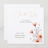 Professioneel Minimalistisch Bloemig Bewaar de Dat Kaart (Voorkant / Achterkant)