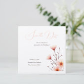 Professioneel Minimalistisch Bloemig Save the Date Kaart (Staand voorkant)