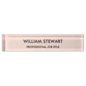 Professioneel Minimalistisch Blush Roze Medewerker Naambordje (Voorkant)