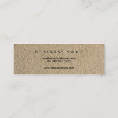Professioneel, minimalistisch, bruin kraftzand mini visitekaartje (Achterkant)
