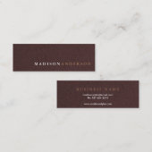 Professioneel, minimalistisch, bruin kraftzand mini visitekaartje (Voorkant / Achterkant)