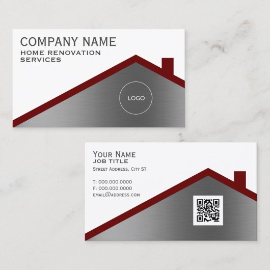 Professioneel minimalistisch dak visitekaartje (Voorkant / Achterkant)