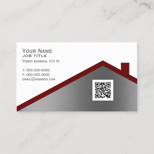 Professioneel minimalistisch dak visitekaartje (Achterkant)