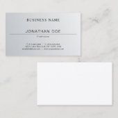 Professioneel, minimalistisch design, zilverblik visitekaartje (Voorkant / Achterkant)