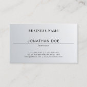 Professioneel, minimalistisch design, zilverblik visitekaartje (Voorkant)