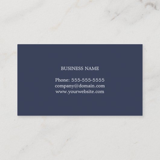 Professioneel Minimalistisch Donkerblauw Wit Advis Visitekaartje (Achterkant)