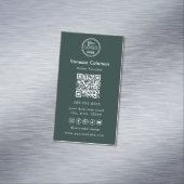 Professioneel minimalistisch donkergroen Visitekaa Magnetisch Visitekaartje (Voorbeeld)