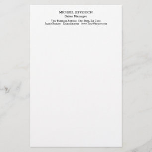 Professioneel Minimalistisch Eenvoudig Klassiek Briefpapier