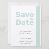 Professioneel Minimalistisch Eenvoudig Modern Blau Save The Date (Voorkant)