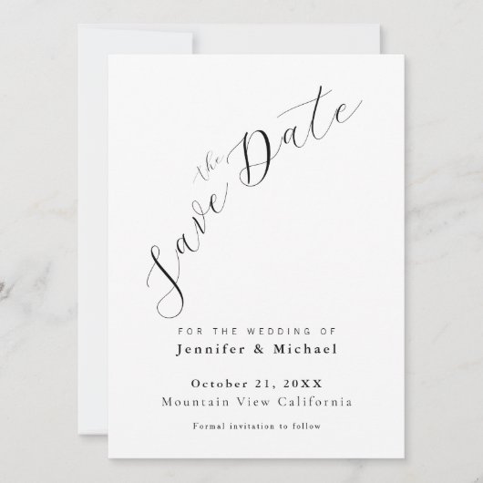 Professioneel Minimalistisch Eenvoudig Modern Save The Date (Voorkant)