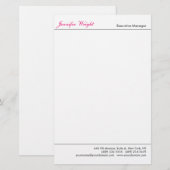 Professioneel minimalistisch eenvoudige elegante k briefpapier (Voorkant / Achterkant)