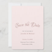 Professioneel Minimalistisch Effen Roze Goud Kleur Save The Date (Voorkant)