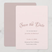 Professioneel Minimalistisch Effen Roze Goud Kleur Save The Date (Voorkant / Achterkant)