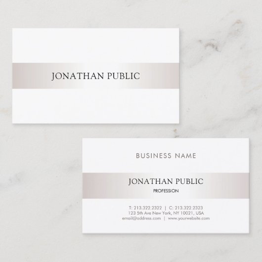 Professioneel minimalistisch elegant design chic-p visitekaartje (Voorkant / Achterkant)
