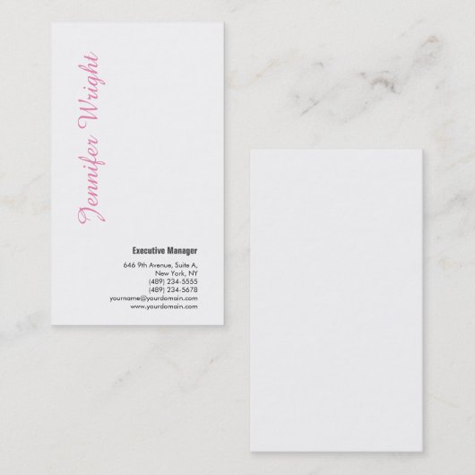 Professioneel minimalistisch, elegant modern visitekaartje (Voorkant / Achterkant)