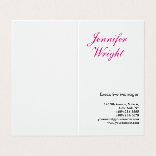 Professioneel minimalistisch, elegant modern visitekaartje (Buitenkant ongevouwen)