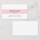 Professioneel minimalistisch elegant roze vlek Tre Visitekaartje (Voorkant / Achterkant)