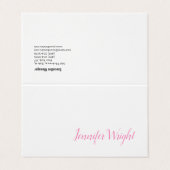 Professioneel minimalistisch feministisch handschr visitekaartje (Buitenkant ongevouwen)