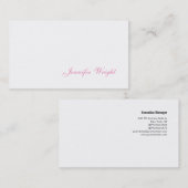 Professioneel minimalistisch feministisch handschr visitekaartje (Voorkant / Achterkant)