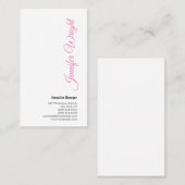 Professioneel minimalistisch feministisch handschr visitekaartje (Voorkant / Achterkant)