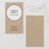 Professioneel minimalistisch gewoon premium kraft visitekaartje (Voorkant / Achterkant)