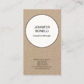 Professioneel minimalistisch gewoon premium kraft visitekaartje (Voorkant)