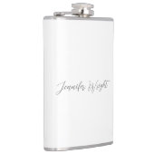 Professioneel, minimalistisch, grijs handschrift heupfles (Rechts)