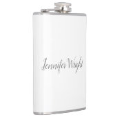 Professioneel, minimalistisch, grijs handschrift heupfles (Rechts)