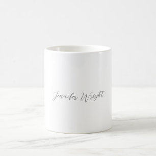 Professioneel, minimalistisch, grijs handschrift koffiemok