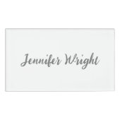 Professioneel, minimalistisch, grijs handschrift naambadge (Voorkant)