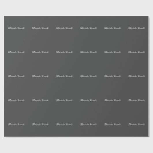 Professioneel Minimalistisch Grijs Modern Letterty Cadeaupapier (Vlak)