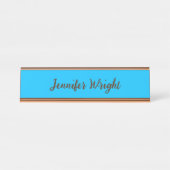 Professioneel minimalistisch handschrift hemelsbla bureau naambordje (Voorkant)