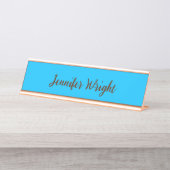 Professioneel minimalistisch handschrift hemelsbla bureau naambordje (Voorkant)