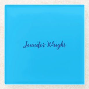 Professioneel minimalistisch handschrift hemelsbla glazen onderzetter