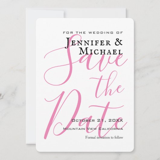 Professioneel minimalistisch huwelijk save the date (Voorkant)