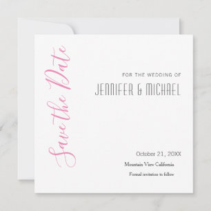 Professioneel minimalistisch huwelijk save the date