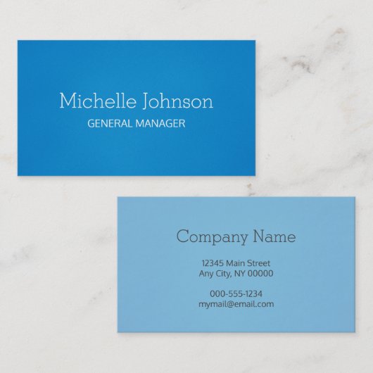 Professioneel minimalistisch korrelig blauw visitekaartje (Voorkant / Achterkant)