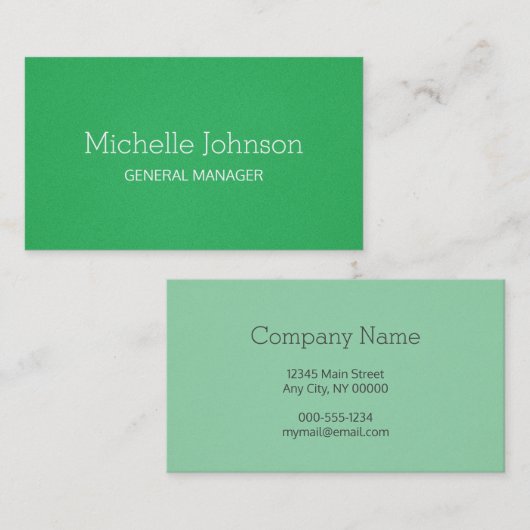 Professioneel minimalistisch korrelig groen visitekaartje (Voorkant / Achterkant)