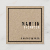 Professioneel minimalistisch kraftpapier vierkante visitekaartje (Voorkant)