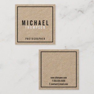 Professioneel minimalistisch kraftpapier vierkante visitekaartje