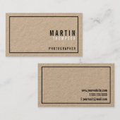 Professioneel minimalistisch kraftpapier visitekaartje (Voorkant / Achterkant)