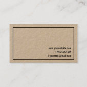 Professioneel minimalistisch kraftpapier visitekaartje (Achterkant)